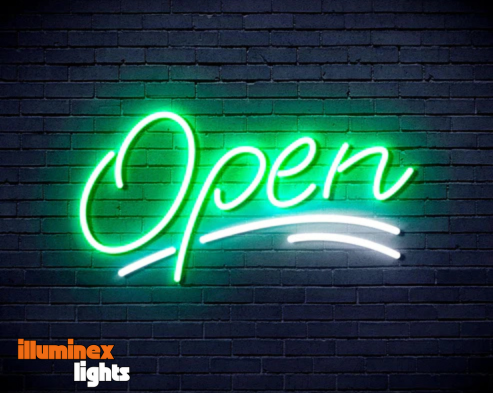 Open Neon Sign - Style 3