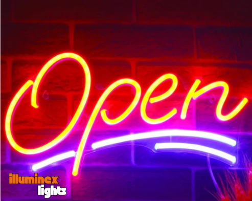 Open Neon Sign - Style 3